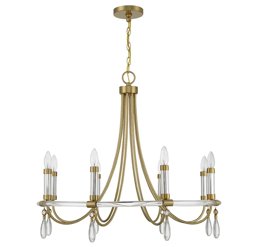 Mayfair 8-Light Chandelier in Warm Brass and Chrome - Image 2