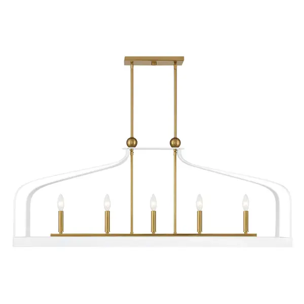 The Sheffield combines timeless lantern design with modern linear proportions. Its white frame with warm brass accents creates a sophisticated two-tone look that bridges traditional and contemporary styles beautifully.