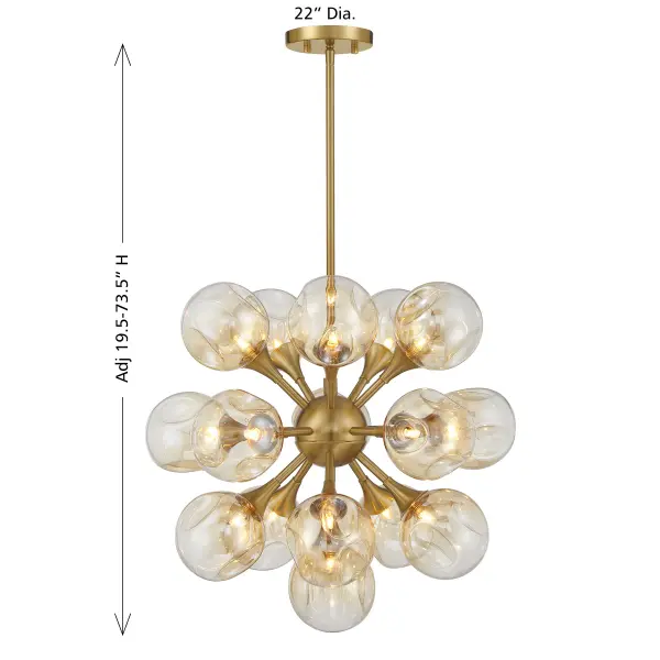 Matisse 16-Light Chandelier in Warm Brass - Image 7
