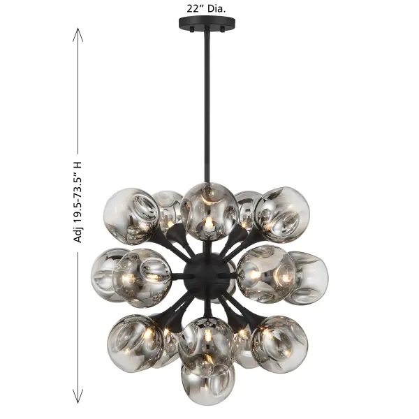 Matisse 16-Light Chandelier in Matte Black - Image 8
