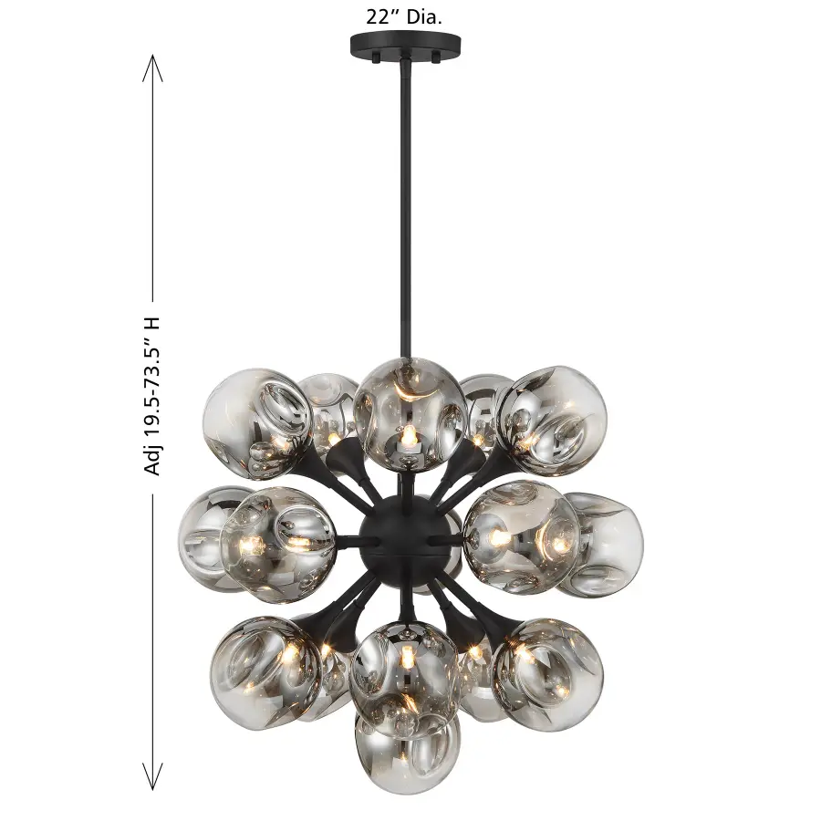 Matisse 16-Light Chandelier in Matte Black - Image 8
