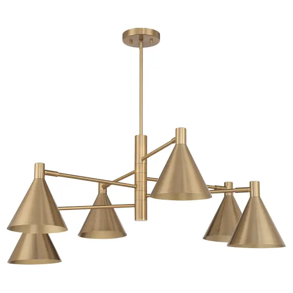 Pharos 6-Light Chandelier in Noble Brass by Breegan Jane - alternate view