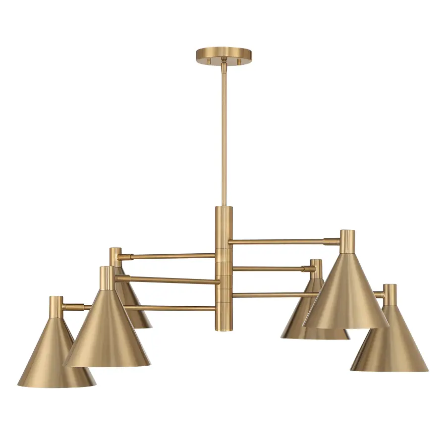 Pharos 6-Light Chandelier in Noble Brass by Breegan Jane - Image 3