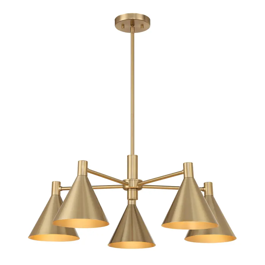 Pharos 5-Light Chandelier in Noble Brass by Breegan Jane - Image 1