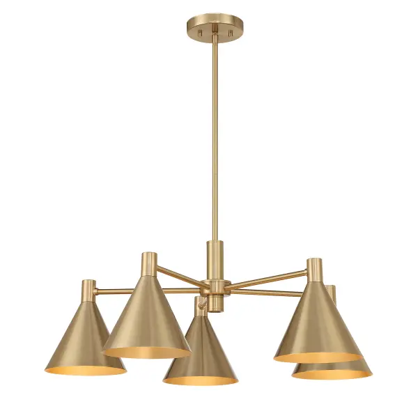 Pharos 5-Light Chandelier in Noble Brass by Breegan Jane - Image 4