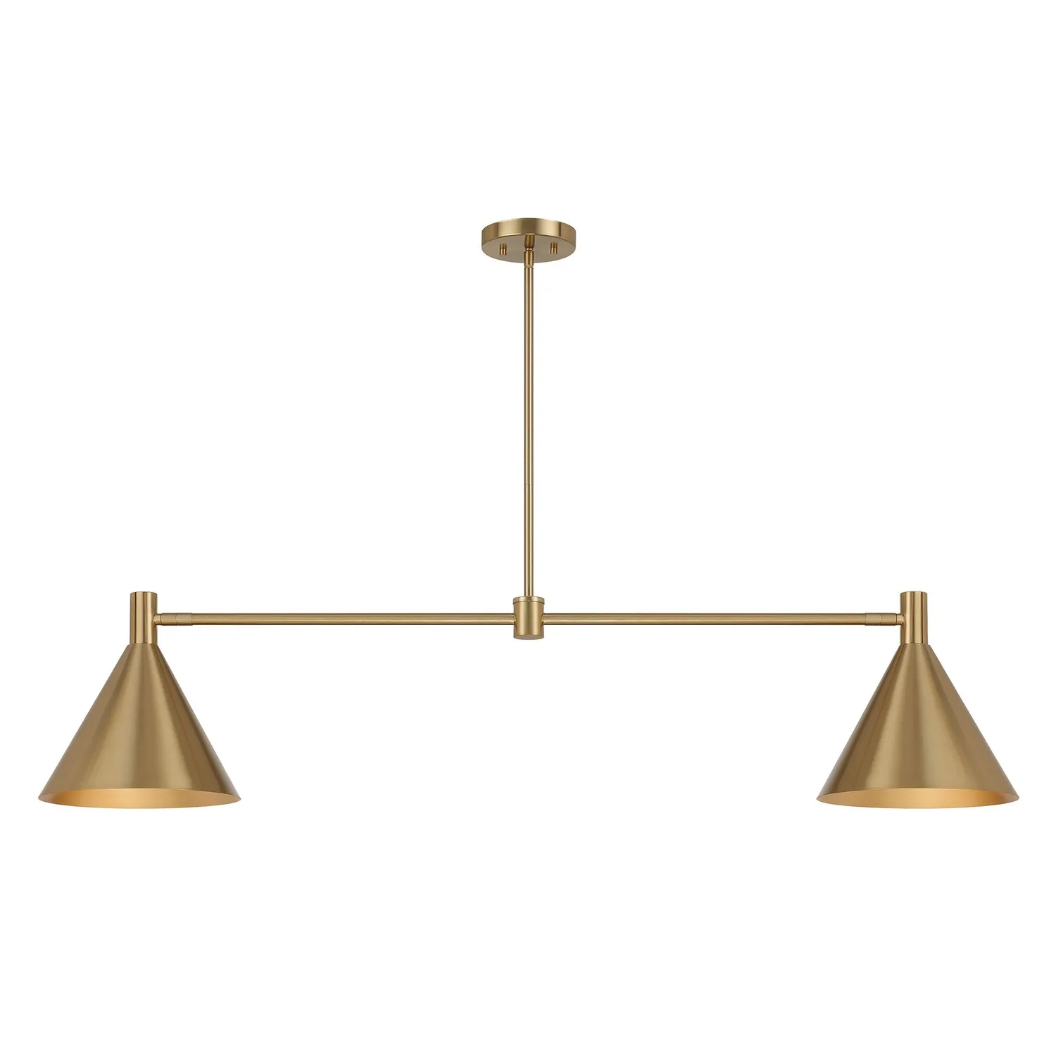 Pharos Two Light Linear Chandelier in Noble Brass