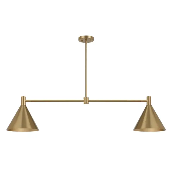 Pharos 2-Light Linear Chandelier in Noble Brass by Breegan Jane - alternate view