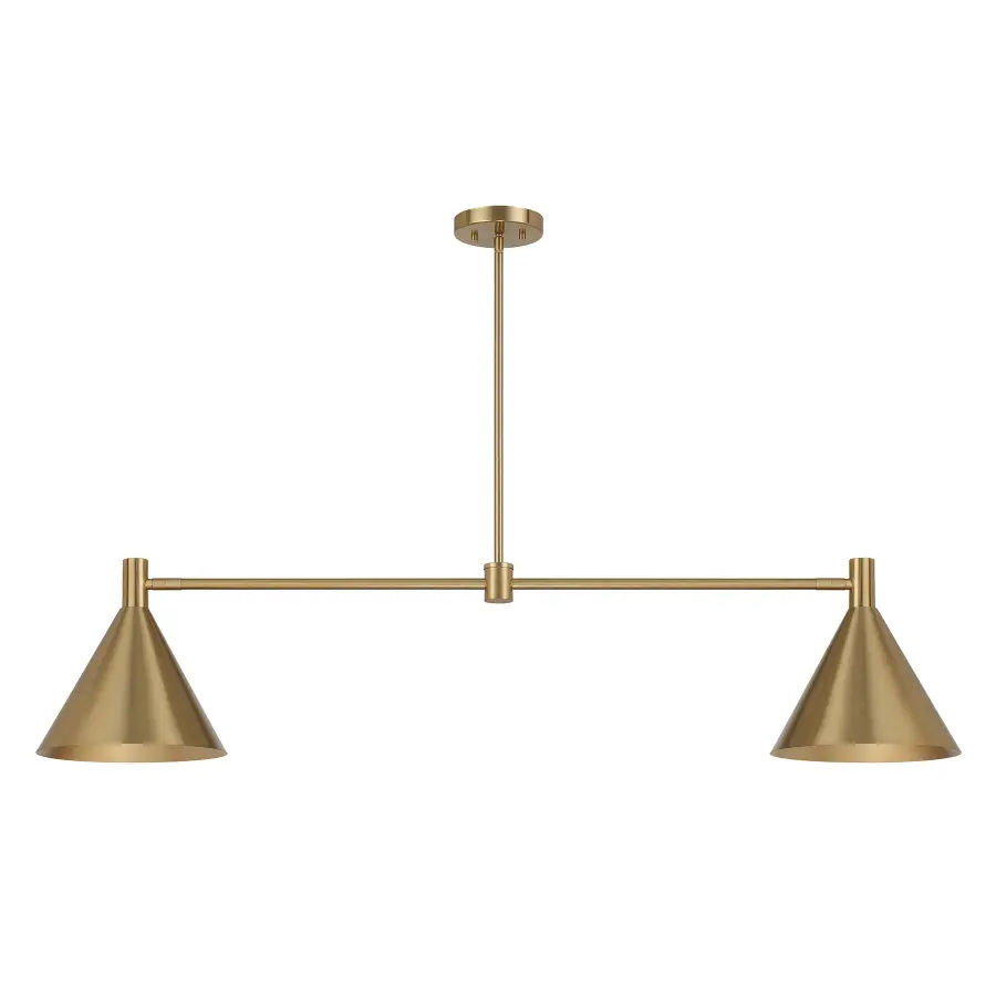 Pharos 2-Light Linear Chandelier in Noble Brass by Breegan Jane - Image 2