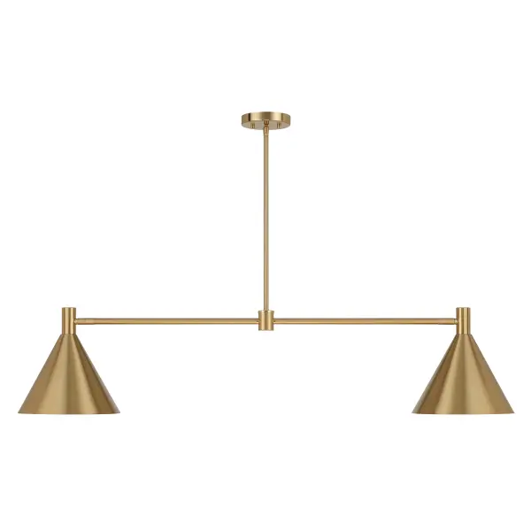 Pharos 2-Light Linear Chandelier in Noble Brass by Breegan Jane - Image 3
