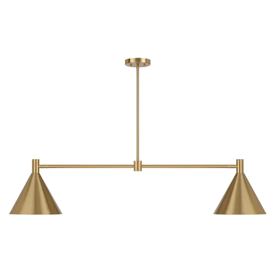Pharos 2-Light Linear Chandelier in Noble Brass by Breegan Jane - Image 3