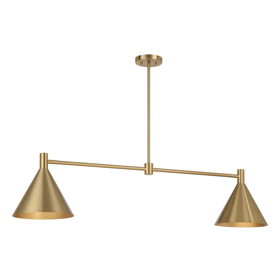 Pharos 2-Light Linear Chandelier in Noble Brass by Breegan Jane - Image 4