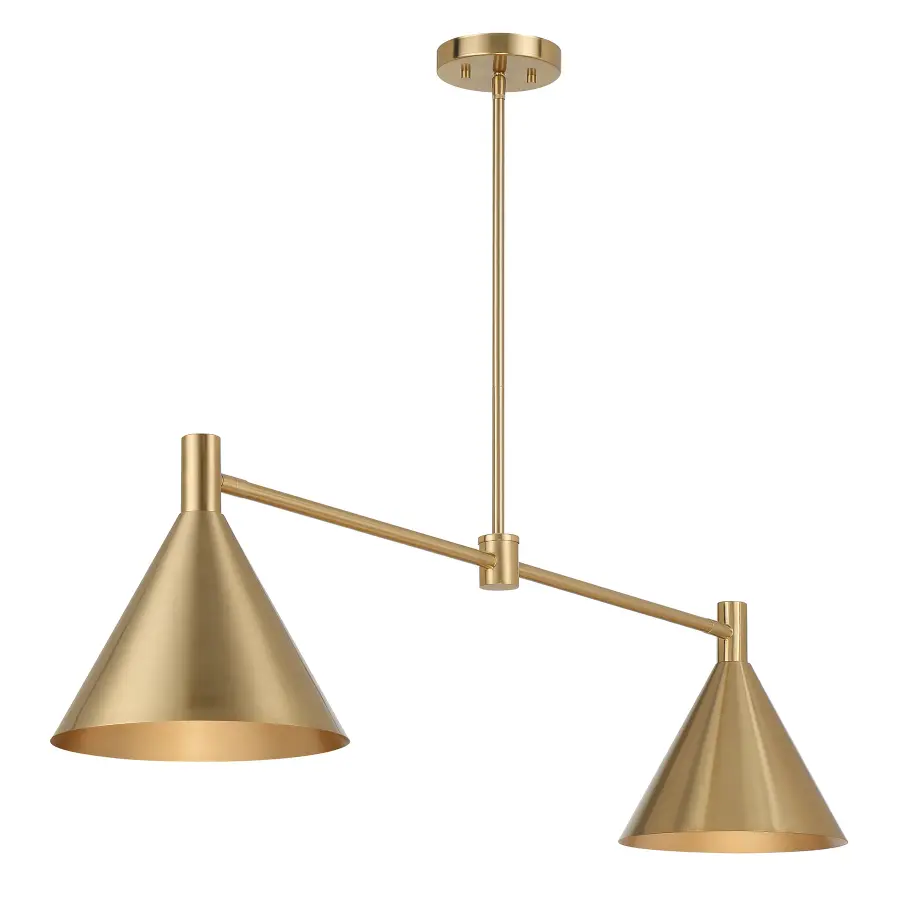 Pharos 2-Light Linear Chandelier in Noble Brass by Breegan Jane - Image 5