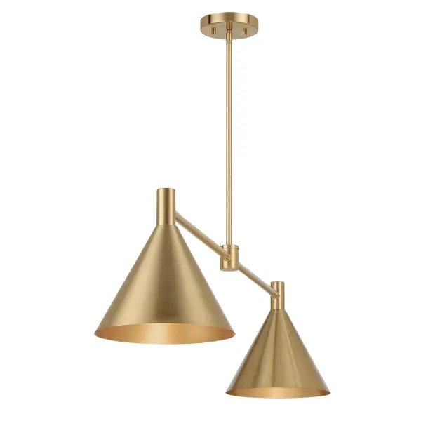 Pharos 2-Light Linear Chandelier in Noble Brass by Breegan Jane - Image 6