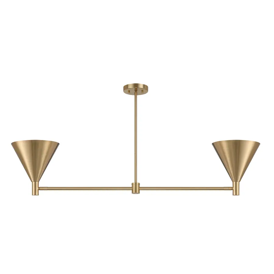 Pharos 2-Light Linear Chandelier in Noble Brass by Breegan Jane - Image 7