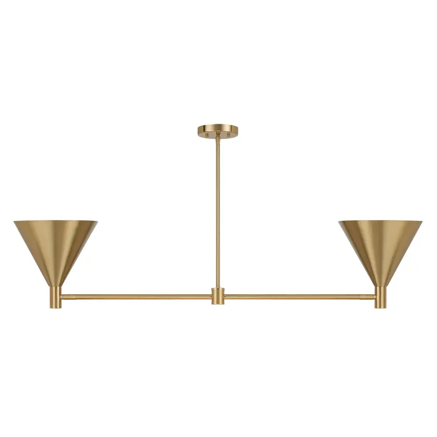 Pharos 2-Light Linear Chandelier in Noble Brass by Breegan Jane - Image 8