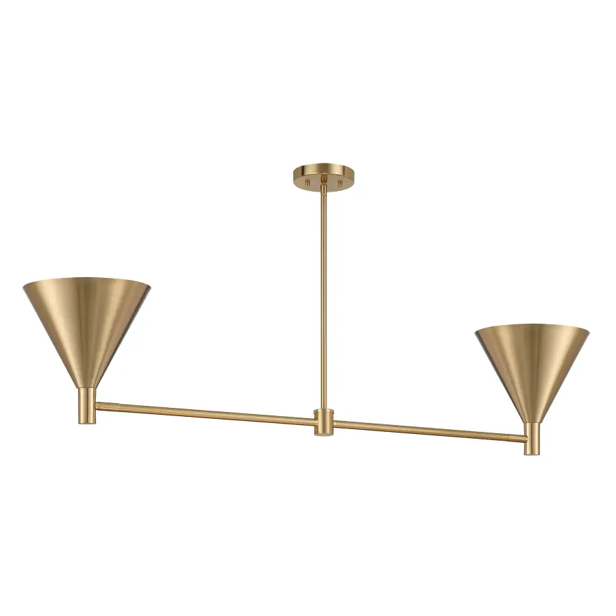 Pharos 2-Light Linear Chandelier in Noble Brass by Breegan Jane - Image 9