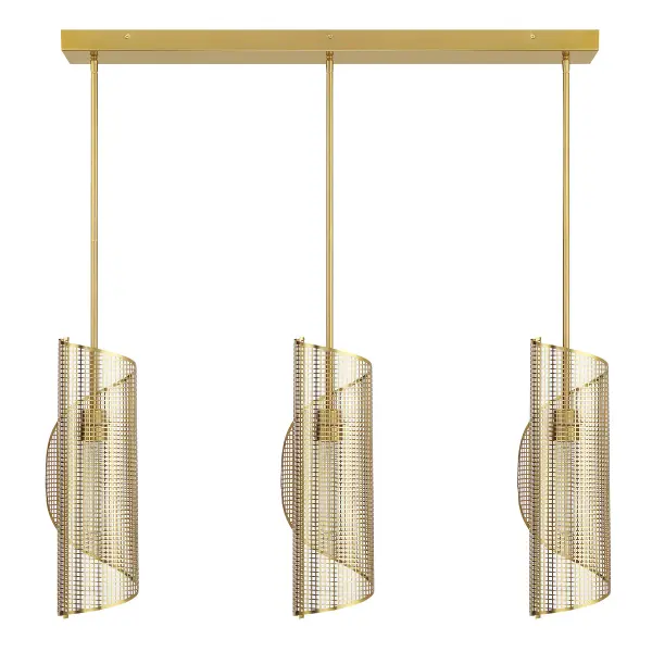 Hillbourne Three Light Linear Chandelier in Warm Brass - Image 2