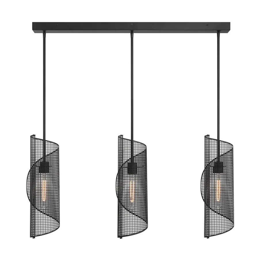 Hillbourne 3-Light Linear Chandelier in Matte Black - Image 1