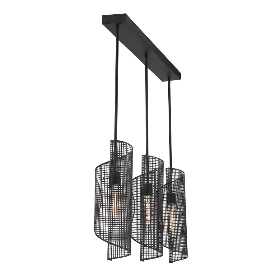 Hillbourne 3-Light Linear Chandelier in Matte Black - Image 5