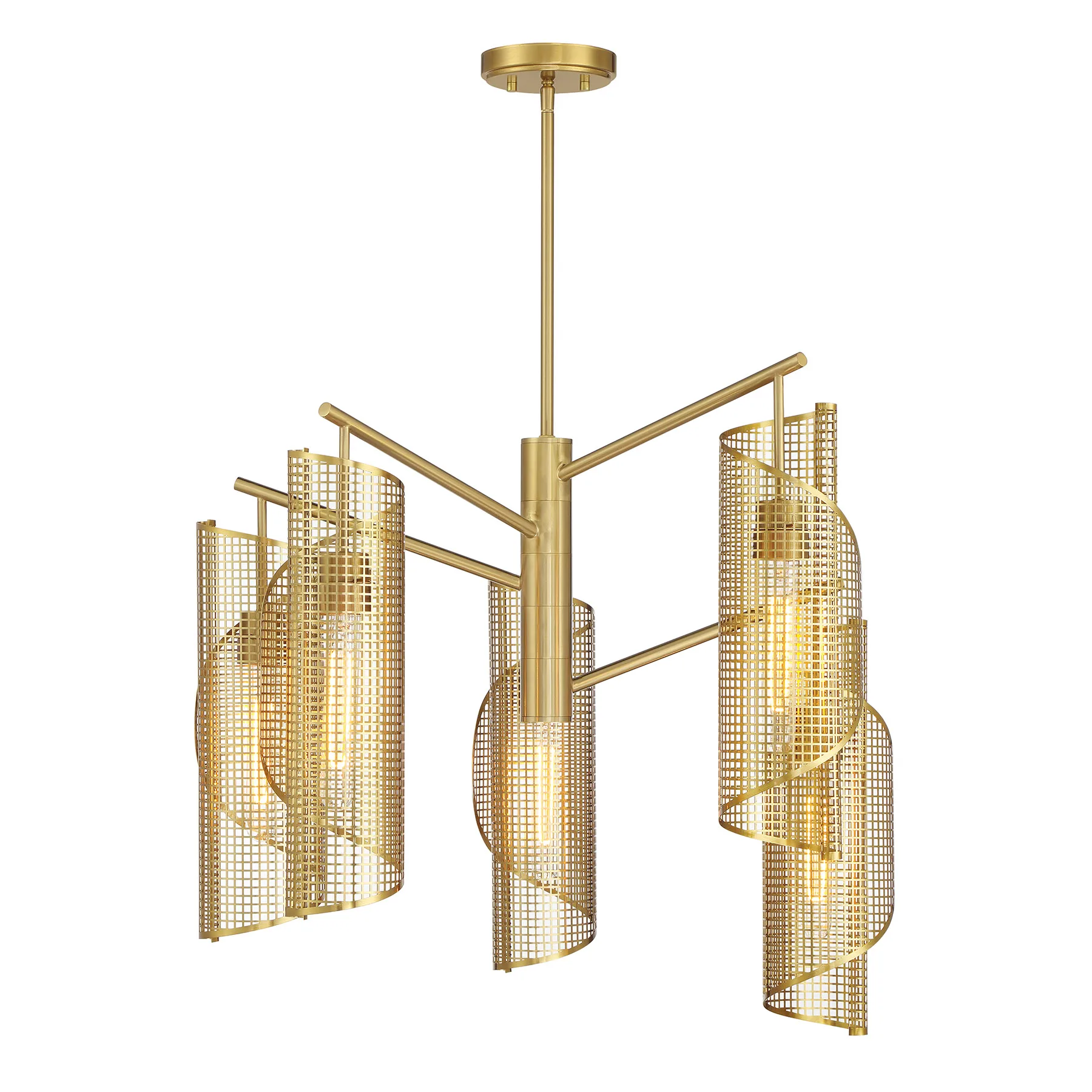 Hillbourne Five Light Chandelier in Warm Brass