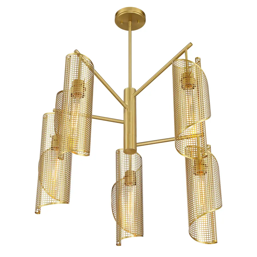 Hillbourne Five Light Chandelier in Warm Brass - Image 4