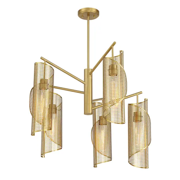 Hillbourne Five Light Chandelier in Warm Brass - Image 5