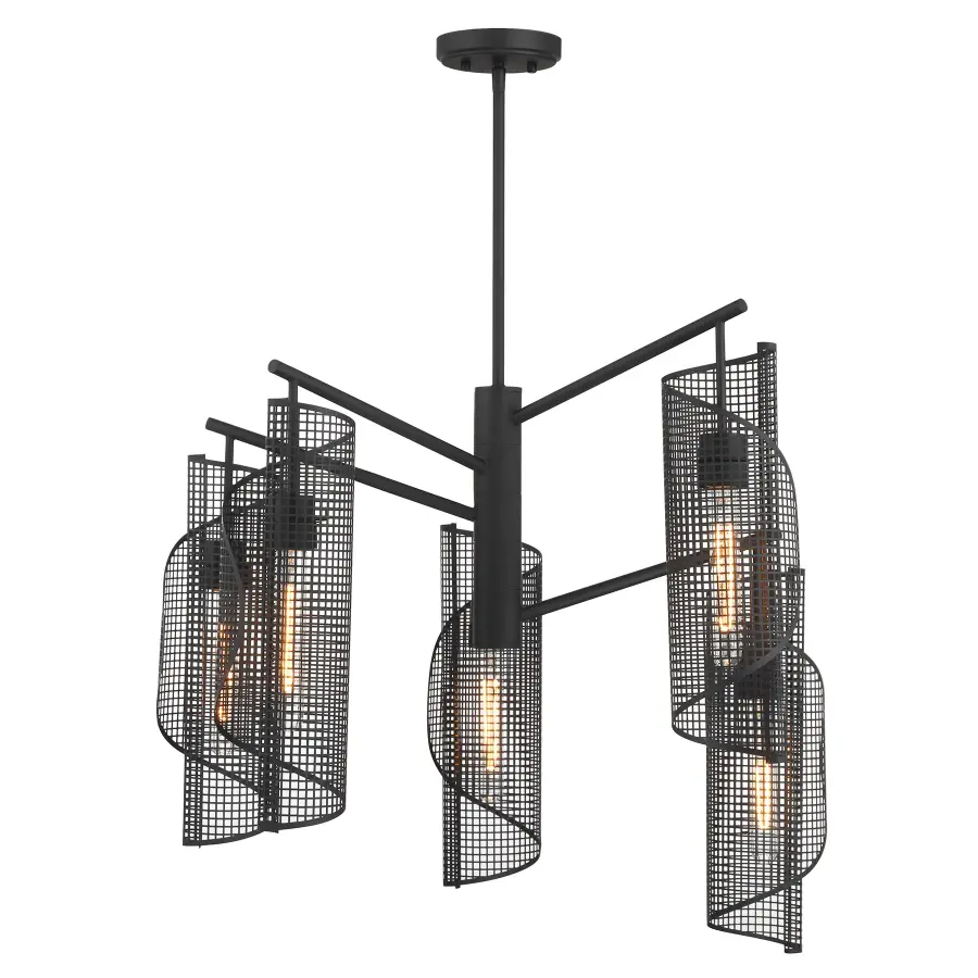 Hillbourne 5-Light Chandelier in Matte Black - Image 1