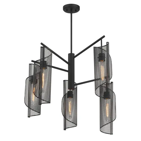 Hillbourne 5-Light Chandelier in Matte Black - Image 3