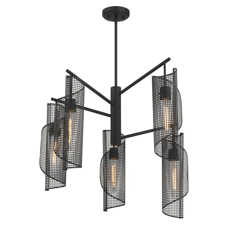 Hillbourne 5-Light Chandelier in Matte Black - Image 3
