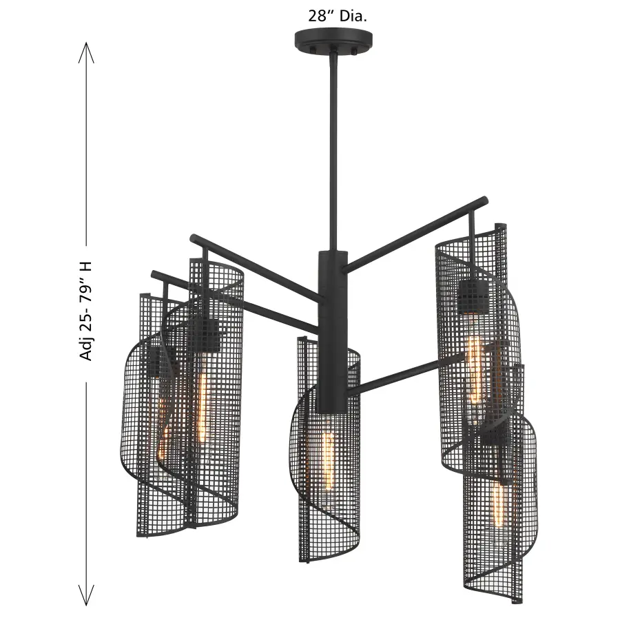 Hillbourne 5-Light Chandelier in Matte Black - Image 7