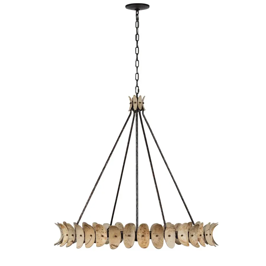 Monarch Eight Light Chandelier in Champagne Mist with Coconut Shell - Image 1