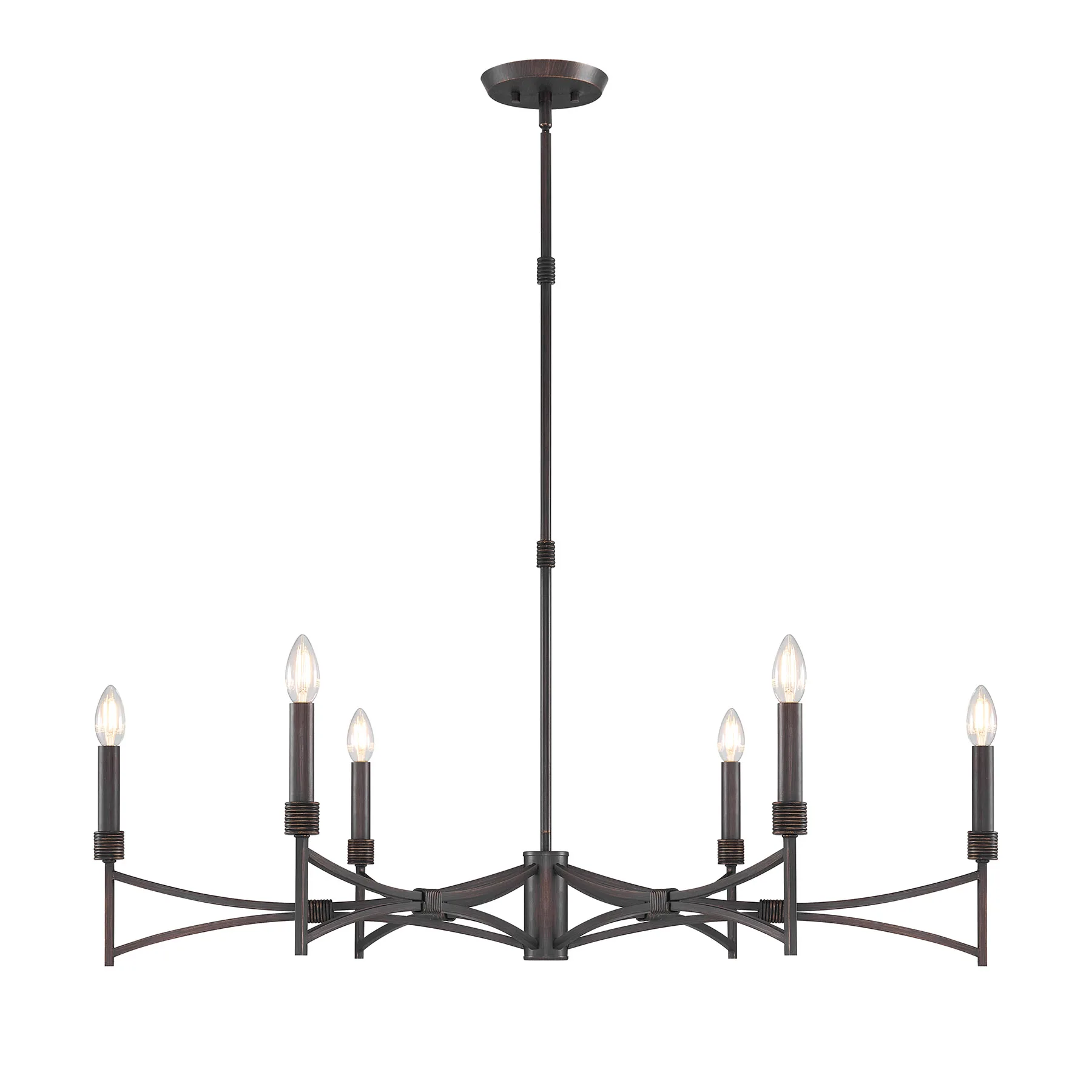 Gardner Six Light Chandelier in Champagne Mist