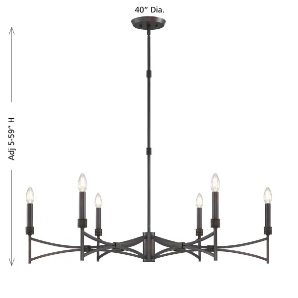 Gardner 6-Light Chandelier in Champagne Mist - Image 6