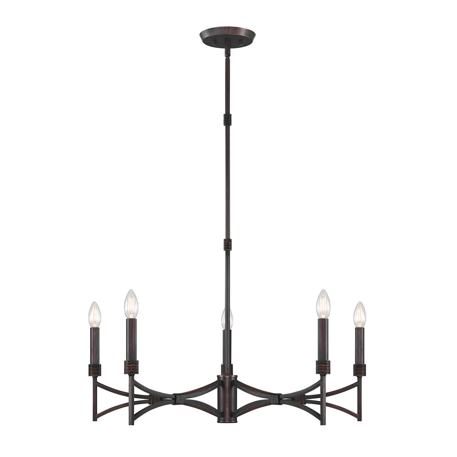 Gardner Five Light Chandelier in Champagne Mist