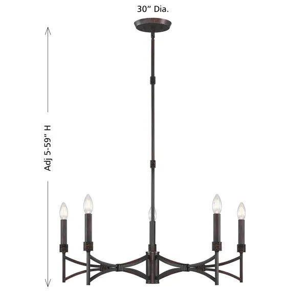 Gardner 5-Light Chandelier in Champagne Mist - Image 7