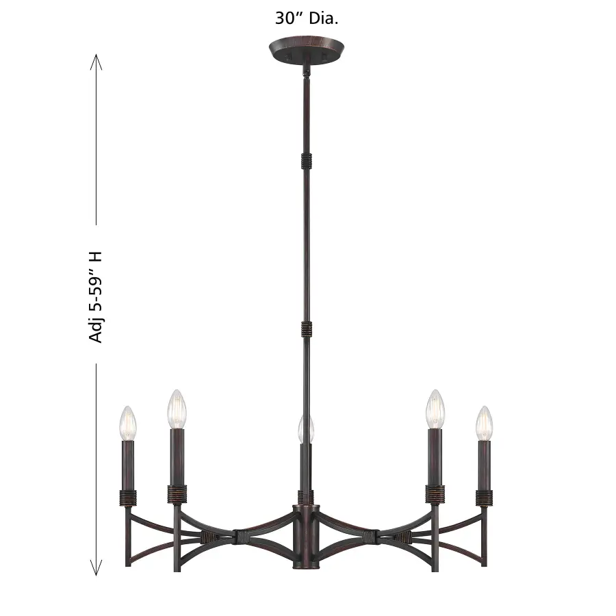 Gardner 5-Light Chandelier in Champagne Mist - Image 7