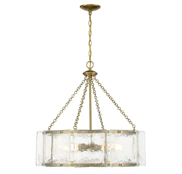 Genry Five Light Pendant in Warm Brass - Image 1
