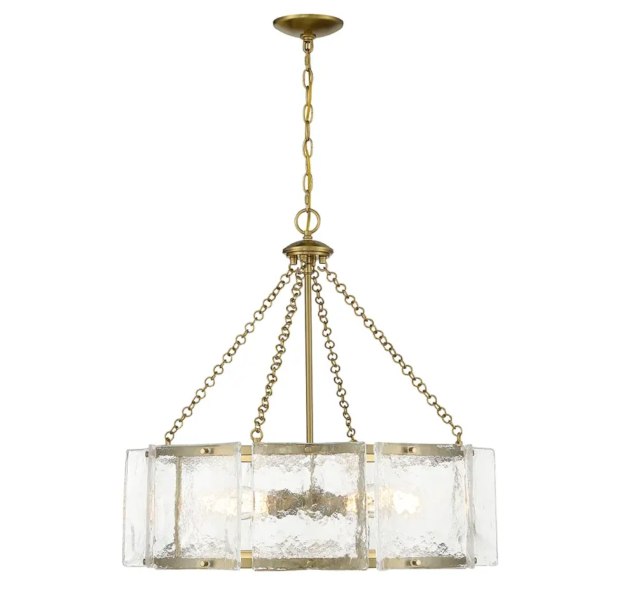 Genry Five Light Pendant in Warm Brass - Image 1