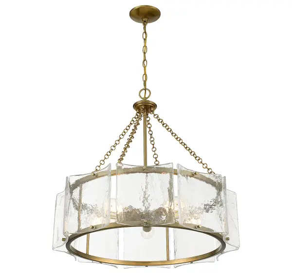 Genry Five Light Pendant in Warm Brass - Image 4