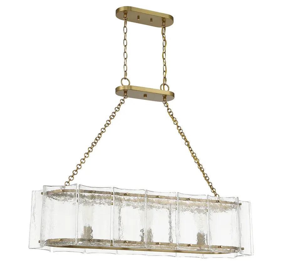 Genry Three Light Linear Chandelier in Warm Brass - Image 2