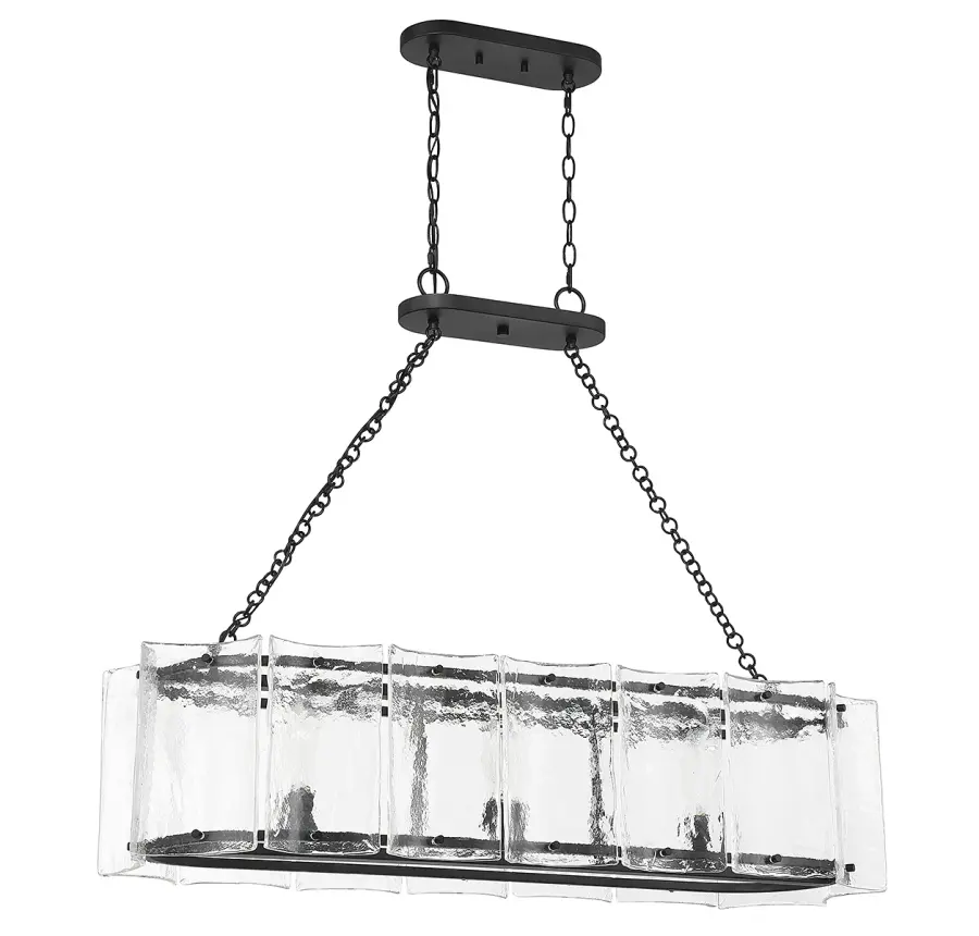 Genry 3-Light Linear Chandelier in Matte Black - Image 2