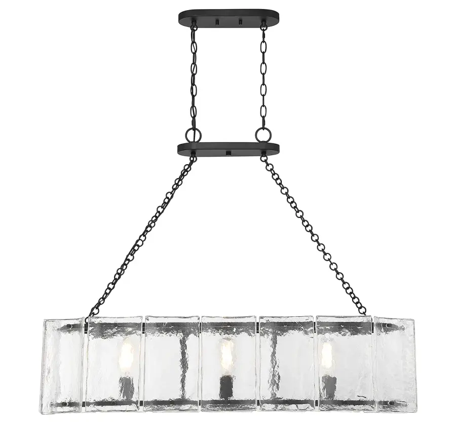 Genry 3-Light Linear Chandelier in Matte Black - Image 3