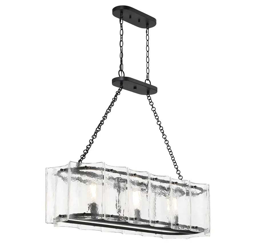 Genry 3-Light Linear Chandelier in Matte Black - Image 4