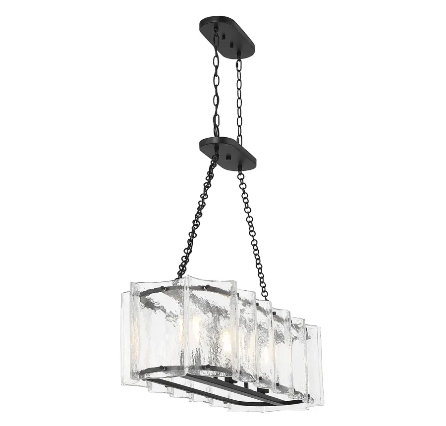 Genry 3-Light Linear Chandelier in Matte Black - Image 5
