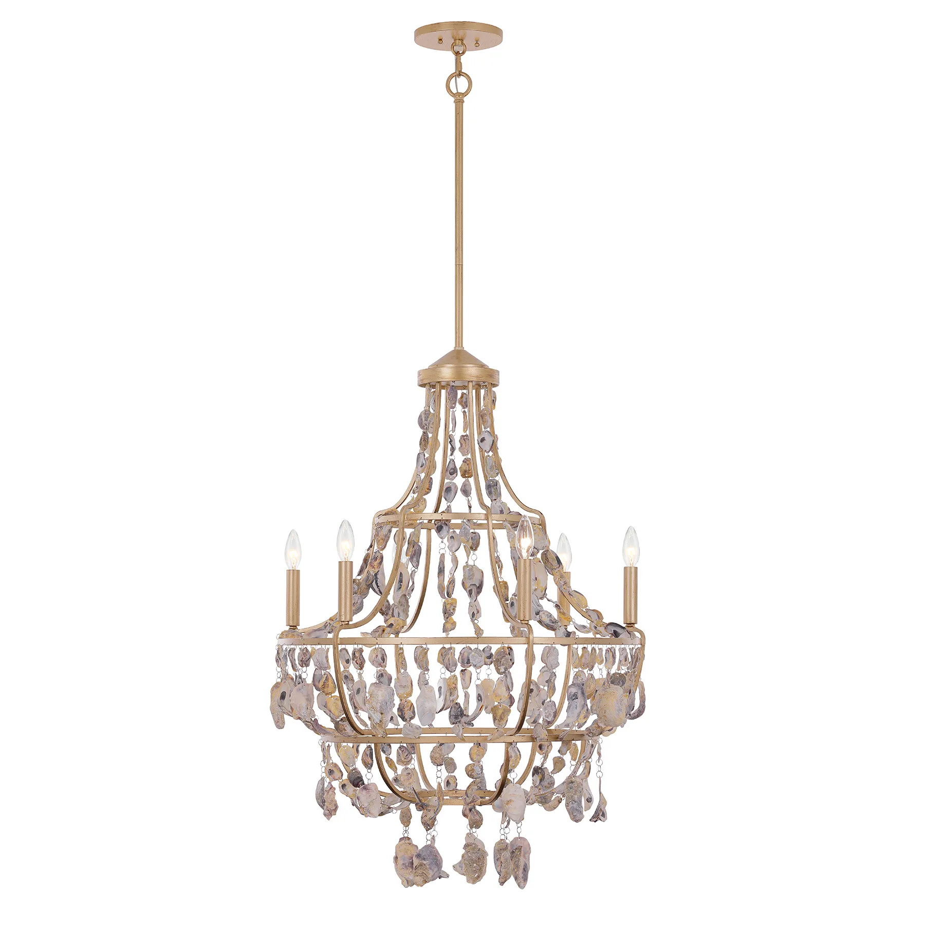 Leanne Six Light Chandelier in Chandon