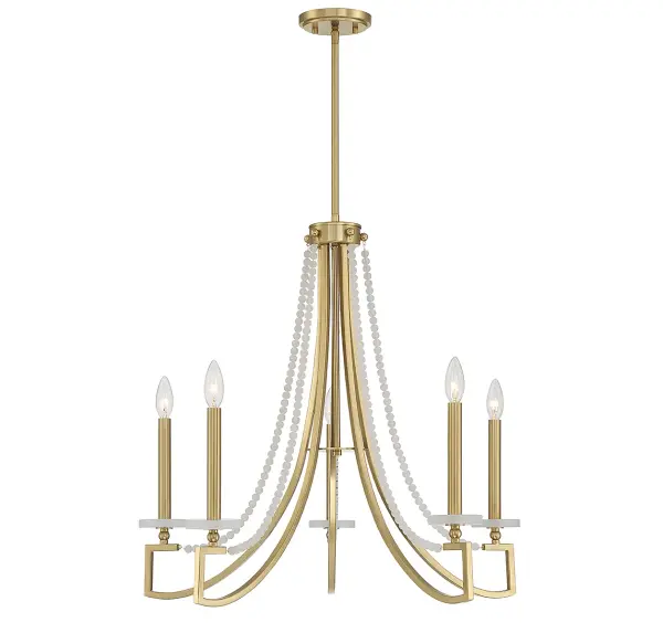 Helen 5-Light Chandelier in Warm Brass