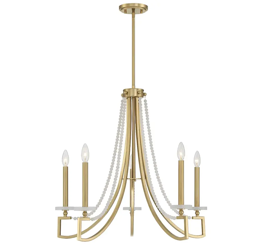 Helen 5-Light Chandelier in Warm Brass - Image 1