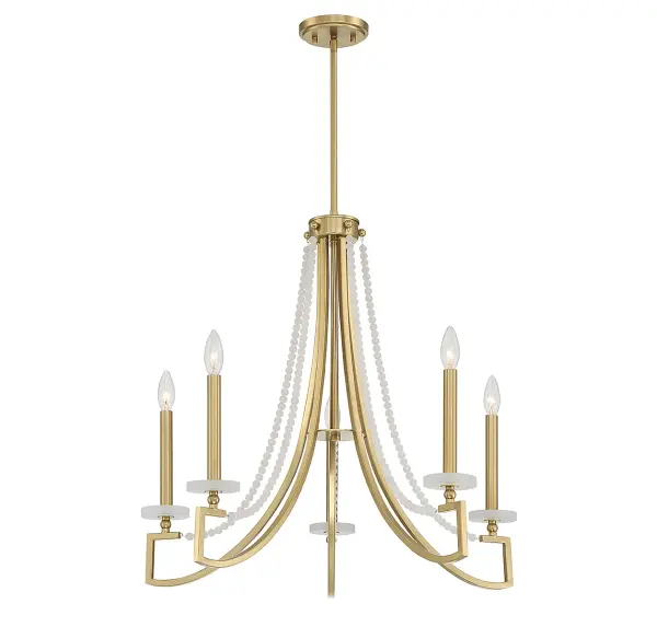Helen 5-Light Chandelier in Warm Brass - Image 3