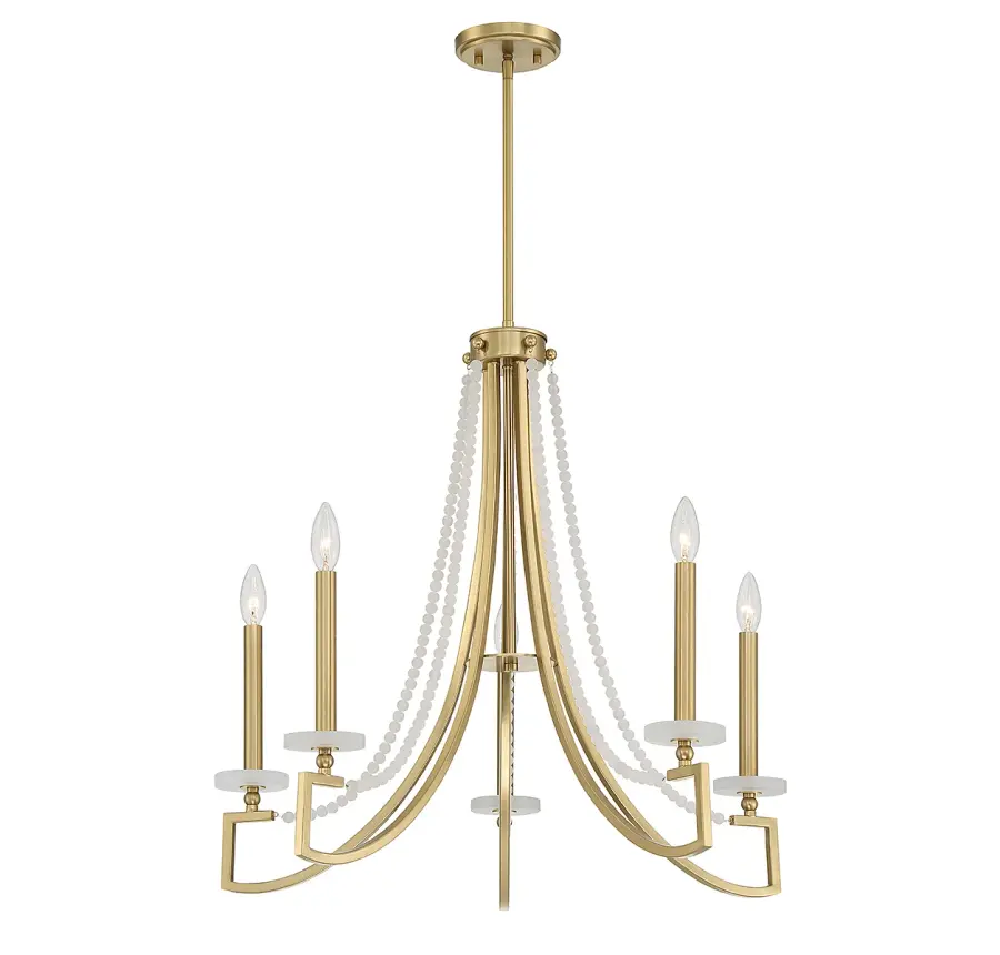 Helen 5-Light Chandelier in Warm Brass - Image 3