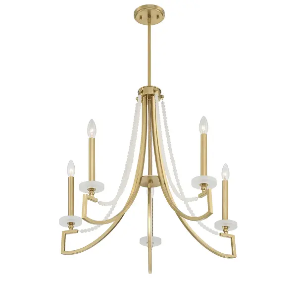 Helen 5-Light Chandelier in Warm Brass - Image 4